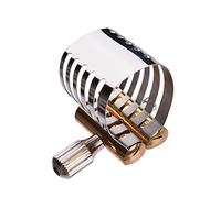 HUIOP Accesorio para Saxofón, Ligadura para Saxofón Soprano, Ajuste de un Tornillo, Estuche Exquisito, Bonito Accesorio (Plata)