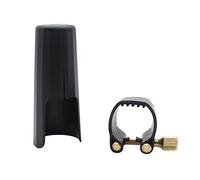 HUIOP acortar,Sujetador Ligadura de Cuero con Tapa de Plástico para Clarinete Baquelita Boquilla Durable,Sujetador Ligadura