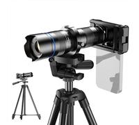 HUIOP APL-20-40XCR50 - Telescopio monocular Zoom 20-40X Teleobjetivo de metal 50 mm Revestimiento multicapa 4K HD con trípode y clip de teléfono para observación de aves/observación de aves