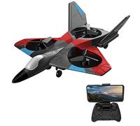 HUIOP Avión de control remoto con cámara 4K 2.4GHz Avión de control remoto Avión deslizante Juguetes de vuelo para adultos Niños Estabilización de giroscopio con luces LED Modo sin cabeza Retorno de u