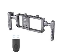 HUIOP BFT-02B - Jaula universal para teléfono portátil, kit de soporte de vídeo para teléfono, estabilizador de mano para teléfono igente con 2 asas laterales, 4 soportes de zapata fría de