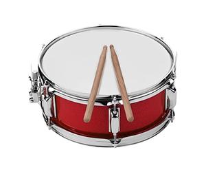 HUIOP Cabeza de tambor de 30,5 cm con baquetas, correa de hombro, llave de tambor para banda de estudiantes, tambor de caja