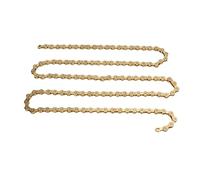 HUIOP Cadena de Bicicleta Dorada de 10 Velocidades, Delicada y Elaborada, 116 Eslabones, Cadena Bicicleta Eje Rígido para Bicicletas Montaña y Carretera, Adecuada para Material Acero Cambios Rápidos