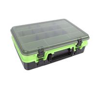 HUIOP Caja de Aparejos de Pesca Doble Capa con Paneles Divisores, Estuche Portátil, Construcción Robusta, Almacenamiento Espacioso, Almacenamiento Ordenado, Organizador Gran