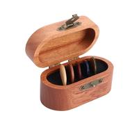 HUIOP Caja de Soporte para Púas de Guitarra Madera Sapele, Juego 10 Púas, Accesorios Musicales, Regalo para Guitarristas, Organizador Joyas