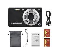 HUIOP - Cámara digital portátil TFT de 2,7 pulgadas, 56MP 4K HD Zoom 20X Enfoque automático Retardador Detección de rostros antitemblor con 2 pilas para