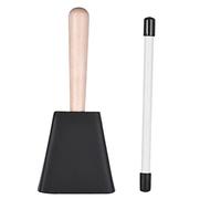 HUIOP Cencerro profesional del metal con el instrumento de percusión de madera del mazo de la manija,Cajones