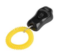 HUIOP Clicker de Entrenamiento para Perros, Material de PC, 3 Engranajes Ajustables, Pulsera Elástica Goma Suave, Adecuado para Gatos, Pájaros, Caballos (Negro)