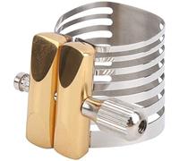 HUIOP Clip de Ligadura de Metal para Saxofón, Abrazadera Chapada en Plata Elegante para Accesorios Boquilla Saxofón, 1 Unidad (comer alto)