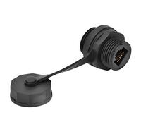 HUIOP Conector Hembra RJ45 Ignífugo, Cable de Red CAT5/6, Enchufe Retardante de Llama para Iluminación Electrónica Cobre (Centro)