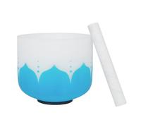 HUIOP Cuenco de cristal de 8 pulgadas con mazo y junta tórica de goma para hacer música, curación musical, meditación, yoga, decoración del hogar, oficina, cuenco de canto