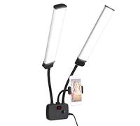 HUIOP Doble Brazo Flexibles LED Fill Bi-Color Dimmable Beauty LED Video s 3200K-4500K-5600K 3 Modos de Iluminación 45W con Soporte de Teléfono para Fotografía de Transmisión en Vivo