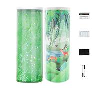HUIOP Estuche para Lápices de Arenas Movedizas,Estuches de lápices multifuncionales de pie Quicksand Estuche de lápices Organizador de Doble Capa cilíndrico Lindo portabolígrafos con Espejo