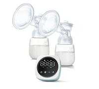 HUIOP Extractor de leche,Extractor de leche doble Extractor de leche eléctrico portátil Manos libres para amamantar con pantalla LED 3 modos 9 Nivel de succión Bajo nivel de ruido Capacidad de la