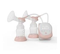 HUIOP Extractor de leche,Extractor de leche eléctrico doble Extractor de leche manos libres para amamantar 2 modos y niveles ajustables Batería incorporada antirreflujo de bajo ruido con 2 botellas