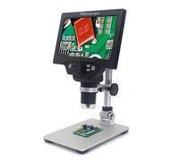 HUIOP G1200 - Microscopio digital de gran pantalla LCD a color, gran pantalla de 12 MP 1 - 1200 x 12 MP 1 - 1200 x con puerto de aleación de aluminio