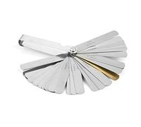 HUIOP Galga de Espesores de 32 Hojas, Herramienta de Medición Imperial Métrica de Acero Inoxidable de 0,04-0,88 Mm con Hojas Plegables, Tamaños Grabados con Doble Marca para una