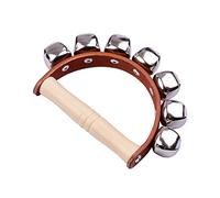 HUIOP Handbell Hand Bells con 7pcs Jingle Bells Mango de madera Instrumento musical de para clase de música,Tambourine Instrument