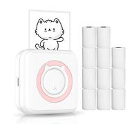 HUIOP Impresora de fotografías,Mini Impresora Todo en uno Impresora fotográfica portátil multifunción para teléfono Inteligente Impresora térmica inalámbrica de imágenes instantáneas con 11 Rollos de