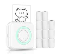 HUIOP Impresora de fotografías,Mini Impresora Todo en uno Impresora fotográfica portátil multifunción para teléfono Inteligente Impresora térmica inalámbrica de imágenes instantáneas con 11 Rollos de