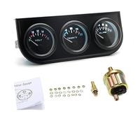 HUIOP Indicador de Agua,Medidor de Coche 3 en 1, voltímetro de Calibre automático, medidor de Agua y medidor de presión de Aceite, Kit de Calibre Triple de 52mm