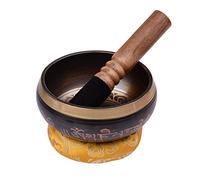 HUIOP Juego de cuencos tibetanos con cuenco de sonido de metal hecho a mano de 12,5 cm/5 pulgadas,cojín suave y golpeador de madera para meditación,sonido,curación de chakras,yoga,relajación,Cuenco de