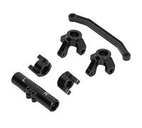 HUIOP Juego de Enlace de Dirección Delantera RC, Kit Actualización Aleación Aluminio Precisión para Coches Escalada ECX Barrage 1/24 RGT 1/24 FTX / (Negra)