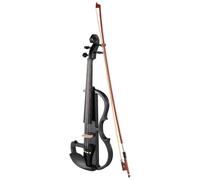 HUIOP Juego de violín 4/4 de tamaño completo, violín eléctrico silencioso profesional para principiantes, estudiantes de la escuela, violín eléctrico con estuche rígido, auriculares, cables de conexió