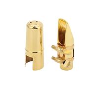 HUIOP Kit de Boquilla de Saxofón Metal para Saxofón Alto Althorn, Construcción Duradera para un Sonido Melodioso, 1 Unidad, Acabado Dorado (N° 7)