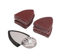 HUIOP Kit de Discos de Lija Oscilantes de 51 Piezas, con 5 Granos de Papel de Lija para, Chicago, Material ABS, Diseño Triangular, Herramientas Multiherramienta de Gancho y