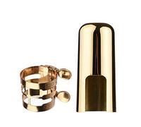 HUIOP Ligadura de Saxofón de Ajuste de Doble Tornillo Con Tapa de Boquilla - Duradera y Compacta Para Saxofón Alto