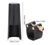 HUIOP Ligadura de Saxofón PU, Tapa de Plástico, Boquilla Baquelita para Saxo Tenor Resistente, Tono Mejorado, Accesorio para Profesionales y Estudiantes, Ligadura con Tapa,