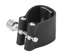 HUIOP Ligadura para Boquilla de Saxofón, Cierre Resistente Ajustable para Saxofón Tenor, Piel Sintética Negra