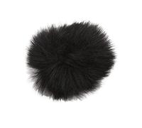 HUIOP Manguito de Viento Lavalier para Micrófono Manguito de Parabrisas Peludo Ligero y Fácil Instalar para Grabación en Exteriores Piel Artificial Apertura 0,5 Cm (Negra)