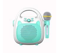 HUIOP Máquina de Karaoke Altavoz de Karaoke portátil Recargable con micrófono BT/Tarjeta de Memoria/Luces de conectividad USB para niños y niñas,Karaoke para niños