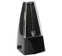 HUIOP Metrónomo Electrónico de Cuerda con Llave Metrónomo Mecánico Estilo Pirámide con Timón Oscilante Niquelado, para Batería de Piano, Violín bajo, con Cubierta Protectora (Negro)