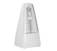 HUIOP Metrónomo Mecánico de Alta Precisión, Metrónomo de Piano Universal para Batería de Violín de Guitarra, ABS+metal, Uso para Principiantes (Blanca)