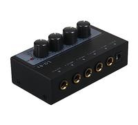 HUIOP Mezclador de 4 canales de ruido ultra bajo 4 entradas 1 salida DC 5V Mini mezclador de audio portátil Micrófono Mezcladores de teclado de bajo de guitarra para Club Bar Stage Studio,Módulo mezcl