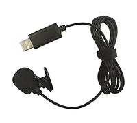 HUIOP Micrófono de Solapa,USB Lavalier Micrófono de Condensador de Solapa Micrófono omnidireccional con Cable Clip-on Manos Libres Plug & Play para computadora PC Computadora portátil