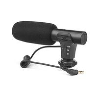 HUIOP Microphone, XT-451 Micrófono estéreo de Condensador portátil Micrófono con Jack de 3,5 mm Montaje de Zapata Caliente para Cámara Videocámara DV Teléfono Inteligente para Estudio de Video