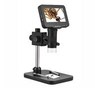 HUIOP Microscopio digital USB de alta resolución FHD 1080P Ligereza ajustable con pantalla grande IPS de 4.3 pulgadas para observación de ES vegetales Mejor regalo para niños adolescentes estudiantes