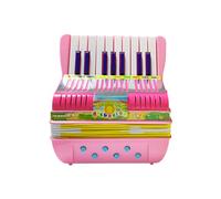 HUIOP Mini acordeón de 17 teclas y 6 bajos Material ABS con hebilla Instrumento musical para principiantes Regalo de Navidad Acordeón de botones ligero Coordinación mano-ojo Actuación en el escenario