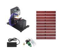 HUIOP Mini lijadora de banda de 200 W, lijado eléctrico, pulido, rectificadora, molienda en seco y húmedo, máquina pequeña de banda de arena, regulación de velocidad continua con 10 tiras abrasivas