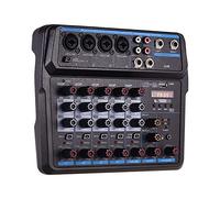 HUIOP Mini mezclador musical U6, mezcladores de Audio de 6 canales, consola mezcladora BT USB con tarjeta de sonido integrada, alimentación Phantom de 48V, enchufe europeo