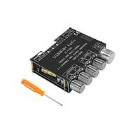 HUIOP Módulo amplificador de potencia BT portátil, placa amplificadora de potencia de 2,1 canales multifuncional, placa amplificadora de Subwoofer estéreo