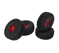 HUIOP Neumático de Goma RC Rendimiento de Agarre Fuerte para Accesorios Reparación Piezas Repuesto Coche RC para HSP D90 Aluminio 1,9 Pulgadas Rojo