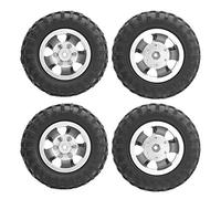 HUIOP Neumático de Rueda Gemelo Trasero RC Duradero para Camión WPL D12 1/10 de 55 Mm Diámetro, Fuerte Soporte en Carretera para una Conducción Estable y Flexible (Plata S)