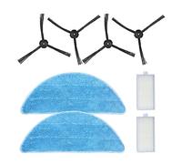 HUIOP Paquete de 8 Accesorios de reemplazo Fregonas + Cepillos Laterales + Filtros HEPA para ILIFE V5S V3S V3 V5 Pro Aspirador robótico