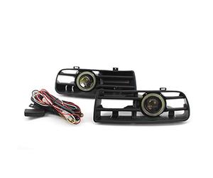 HUIOP Parrilla Delantera para Golf Mk4,1 par de Rejillas de Parachoques Delantero de luz antiniebla Blanca automática para Coche, Repuesto para VW Golf MK4 1998-2004, lámpara de Ojos de Ángel, luz
