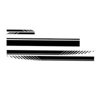 HUIOP Pegatinas Laterales para Coche,5 UNIDS Universal Negro Coche de Carreras Cuerpo Falda de Rayas Laterales Etiqueta Engomada de la Campana del Techo para Todos los Coches Etiqueta de PVC